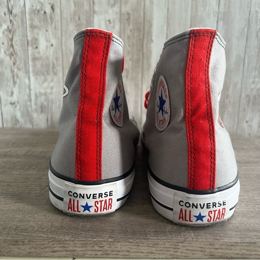 Converse Custom Miami Heat Gray High-Top Sneakers 11 - Picture 6 of 7